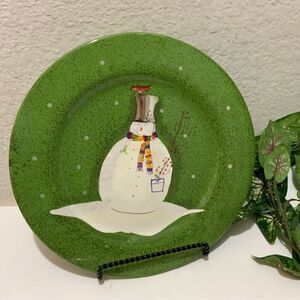 Oneida Snowmates Snowman round 11.25”  Dinner Plate A12